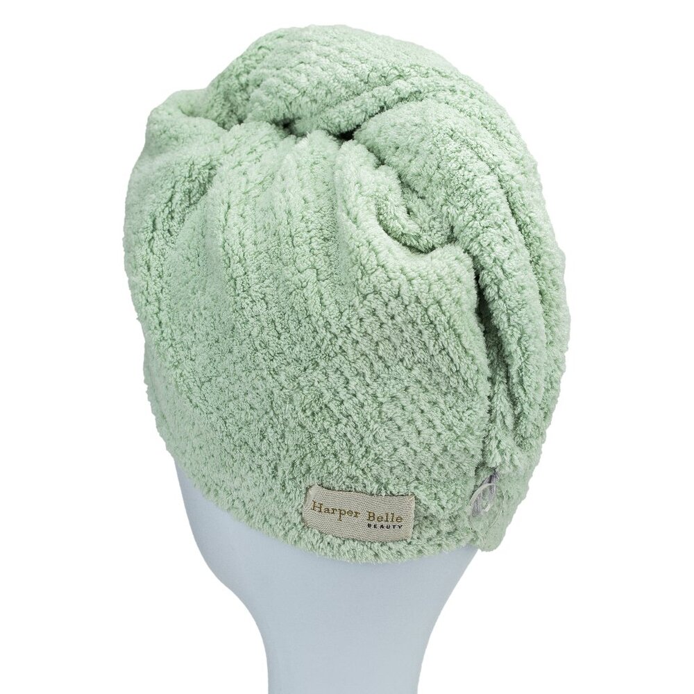 HARPER BELLE BEAUTY Microfiber Hair Drying Turban | Sage Green - Picture 2 of 5